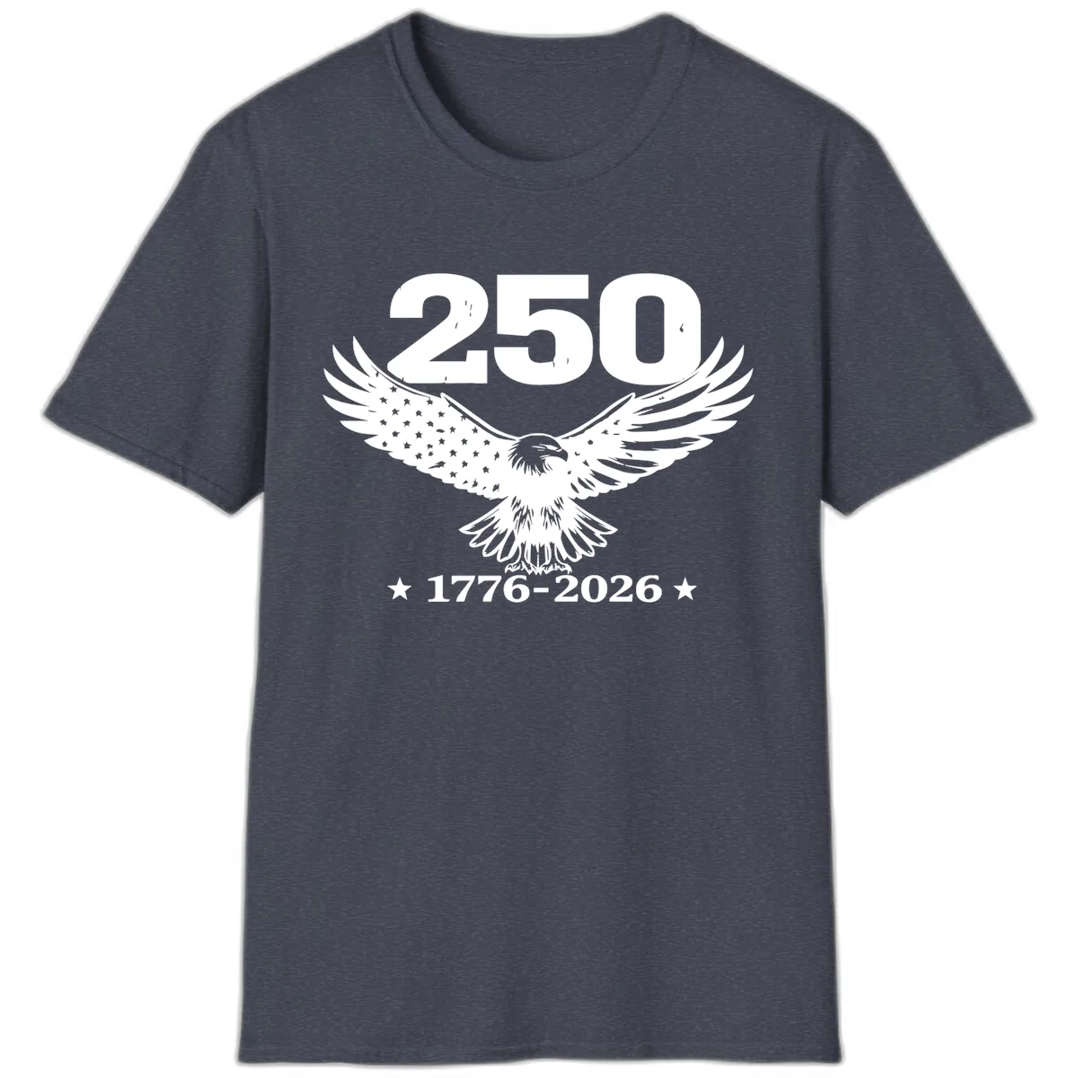 America 250th Anniversary Eagle Design T-Shirt in Heather Navy